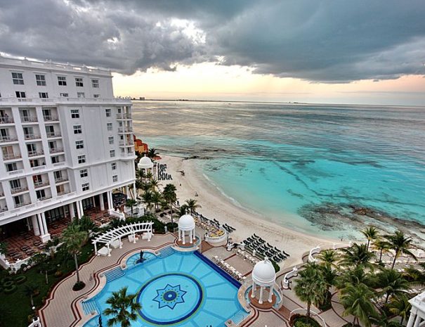 View-from-the-balcony-at-the-Riu-Palace-Las-Americas-resort-Cancun-Mexico